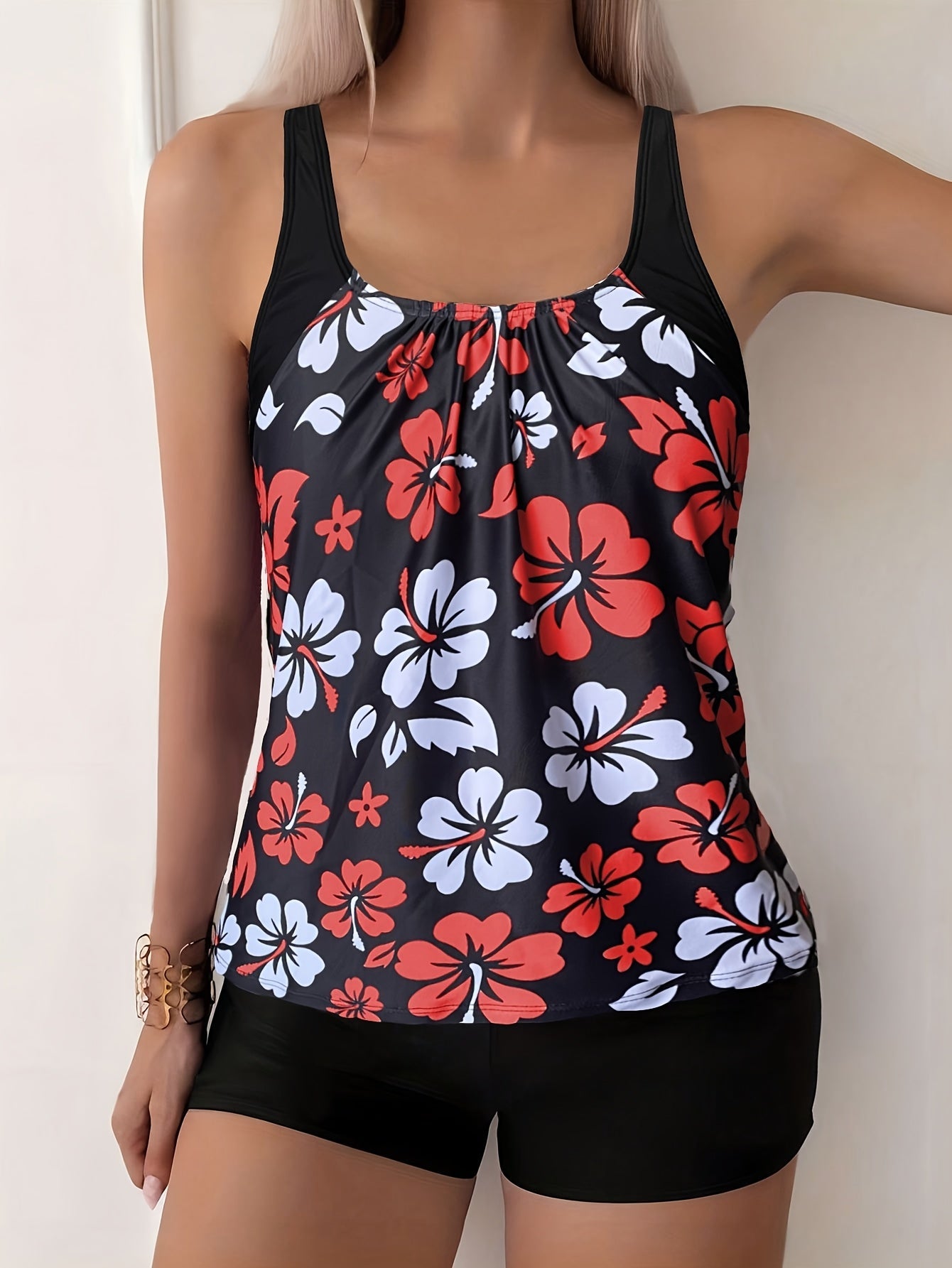 Elena | Floral Print Tankini Set