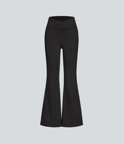 SF Flex™ High Waisted Crossover Pocket Washed Casual Jeans
