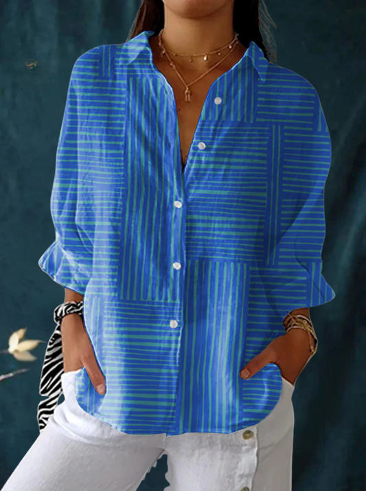 Feline | Azure Stripe Blouse