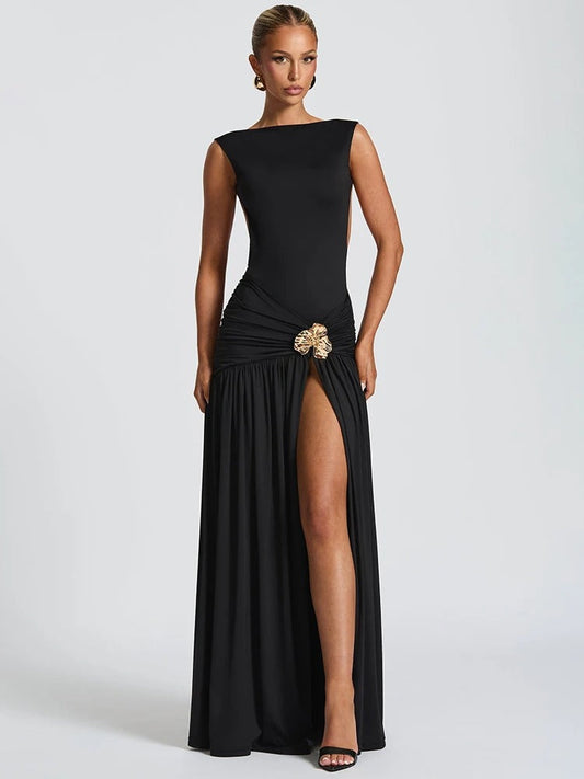 SÉVANA™ | Draped Backless Dress